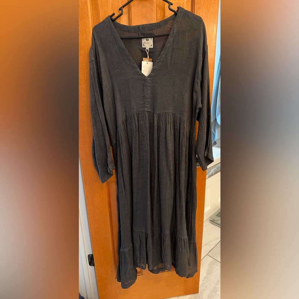 Linen /Gauze Long Sleeve Dress